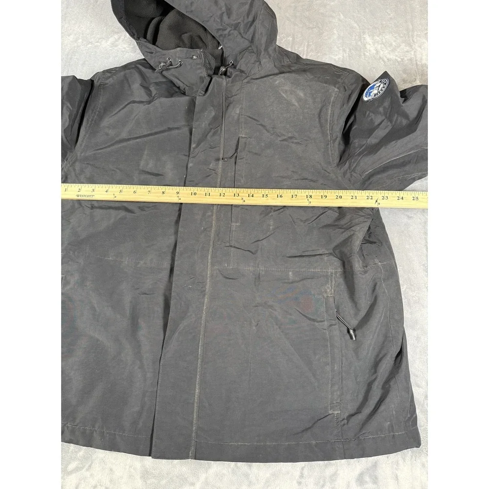 Lands' End Squall Men's L 42-44 Black Hooded Full Zip Winter Parka Jacket Coat